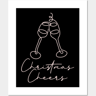 Christmas Cheers Continuous Line Drawings Posters and Art